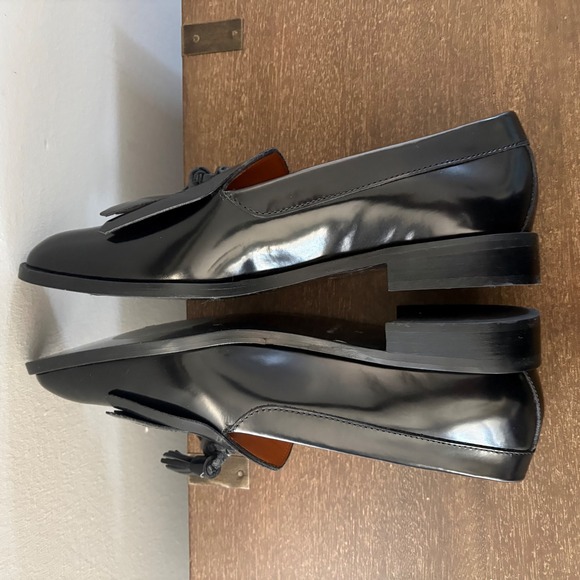 Everlane Black Leather Kiltie Tassel Loafers Made in Italy Pointed Toe Womens 8 - Picture 6 of 9
